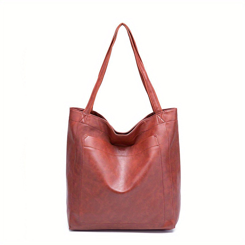 Pocket Women's Soft Leather Handheld Single Shoulder Retro Oil Wax Leather Large Capacity Fashion New Tote Bag